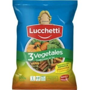 Fideos Lucchetti Tirabuzon N34 3 Vegetales 500 g