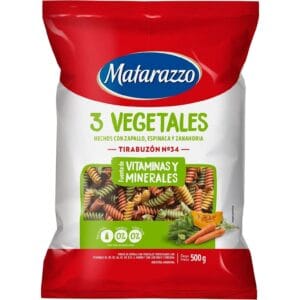 Fideos Matarazzo 3 Vegetales Tirabuzón N34 500 g