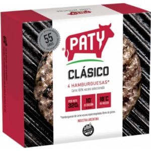 Hamburguesas De Carne Paty Vacuna Clásica Caja (320 g) 4 Unidades