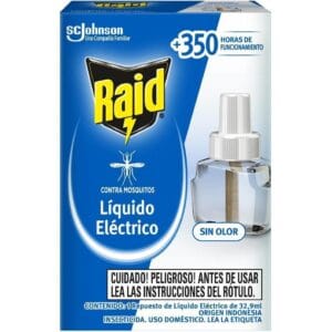Insecticida Raid Moscas Y Mosquitos Líquido Eléctrico Repuesto 32.9 ml
