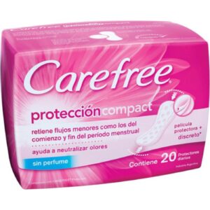Protectores Carefree Compact Sin Perfume 20 Unidades