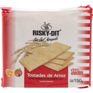 Tostadas De Arroz Risky-Dit Sin Sal Libre De Gluten 150 g